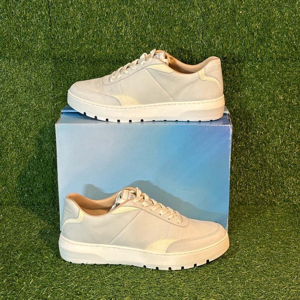VIONIC ELSA CASUAL SNEAKERS NUBUCK SUEDE, SIZE 9 WOMENS M, LIGHT GREY/ WHITE